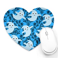 Halloween Ghosts Heart Mousepads by NerdySparkleGoth