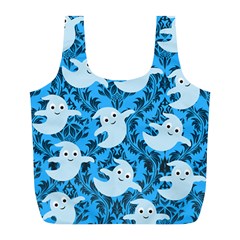 Halloween Ghosts Full Print Recycle Bag (l) by NerdySparkleGoth