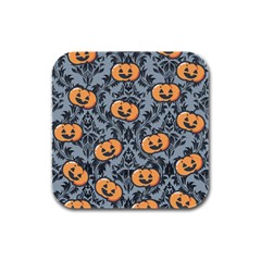 Halloween Jack O Lantern Rubber Square Coaster (4 Pack)  by NerdySparkleGoth