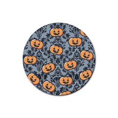 Halloween Jack O Lantern Rubber Coaster (round)  by NerdySparkleGoth