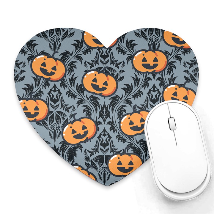 Halloween Jack o Lantern Heart Mousepads