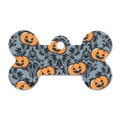 Halloween Jack O Lantern Dog Tag Bone (two Sides) by NerdySparkleGoth