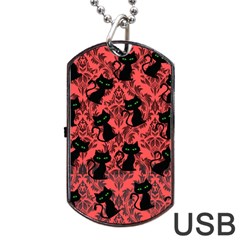 Halloween Cats Dog Tag Usb Flash (one Side) by NerdySparkleGoth