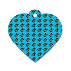 Monarch Butterfly Print Dog Tag Heart (One Side)