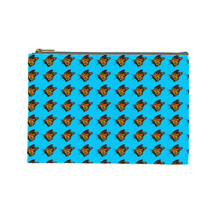 Monarch Butterfly Print Cosmetic Bag (Large)