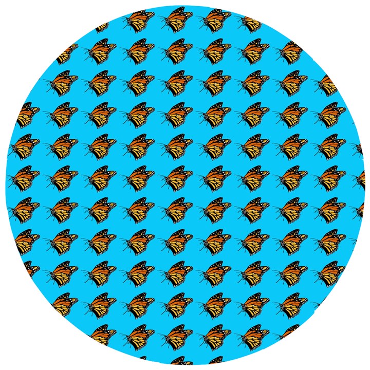 Monarch Butterfly Print Wooden Puzzle Round