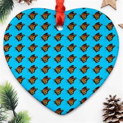 Monarch Butterfly Print Heart Ornament (two Sides) by Kritter