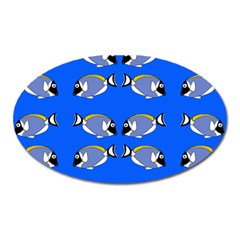 Powder Blue Tang Print Oval Magnet by Kritter