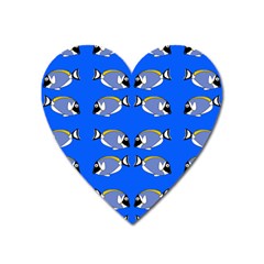 Powder Blue Tang Print Heart Magnet