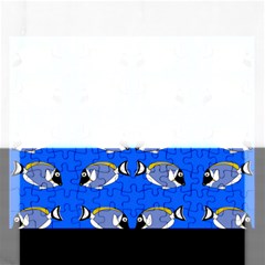 Powder Blue Tang Print Rectangular Jigsaw Puzzl by Kritter