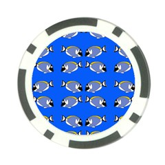 Powder Blue Tang Print Poker Chip Card Guard