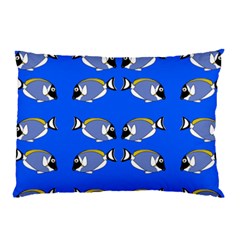 Powder Blue Tang Print Pillow Case by Kritter