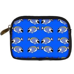 Powder Blue Tang Print Digital Camera Leather Case by Kritter