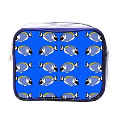 Powder Blue Tang Print Mini Toiletries Bag (one Side) by Kritter