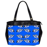 Powder Blue Tang Print Oversize Office Handbag (2 Sides) Front