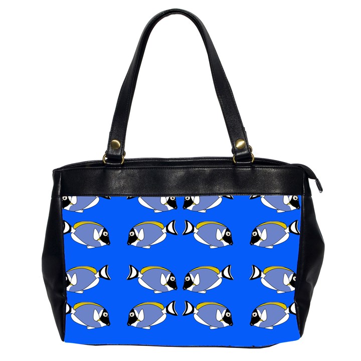 Powder Blue Tang Print Oversize Office Handbag (2 Sides)