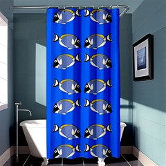 Powder Blue Tang Print Shower Curtain 36  X 72  (stall)  by Kritter