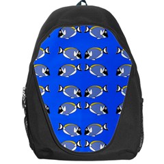 Powder Blue Tang Print Backpack Bag by Kritter