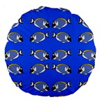 Powder Blue Tang Print Large 18  Premium Round Cushions Front