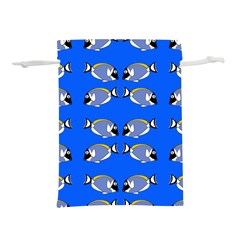 Powder Blue Tang Print Lightweight Drawstring Pouch (m) by Kritter