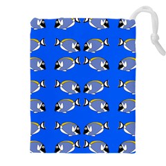 Powder Blue Tang Print Drawstring Pouch (4xl) by Kritter