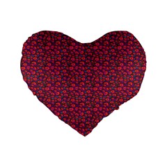 Pink Zoas Print Standard 16  Premium Heart Shape Cushions by Kritter