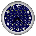 Clown Trigger Print Wall Clock (Silver) Front