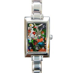 Through Space And Time Rectangle Italian Charm Watch by impacteesstreetwearcollage