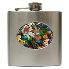 Through Space And Time Hip Flask (6 Oz) by impacteesstreetwearcollage