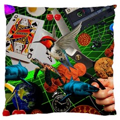 Through Space And Time Large Cushion Case (one Side) by impacteesstreetwearcollage