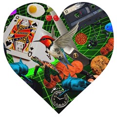 Through Space And Time Wooden Puzzle Heart by impacteesstreetwearcollage