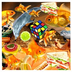 Through Space And Time 5 Wooden Puzzle Square by impacteesstreetwearcollage