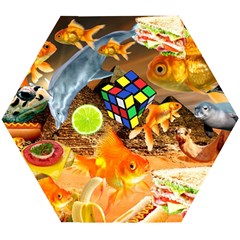 Through Space And Time 5 Wooden Puzzle Hexagon by impacteesstreetwearcollage