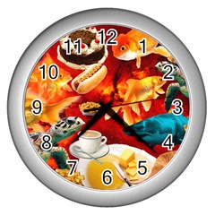 Through Space And Time 4 Wall Clock (silver) by impacteesstreetwearcollage