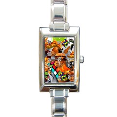 Through Space And Time 3 Rectangle Italian Charm Watch by impacteesstreetwearcollage