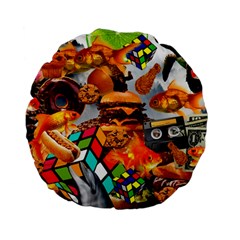 Through Space And Time 3 Standard 15  Premium Flano Round Cushions by impacteesstreetwearcollage