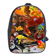 Through Space And Time 2 School Bag (xl) by impacteesstreetwearcollage