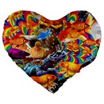 Journey Through Time Large 19  Premium Heart Shape Cushions Front