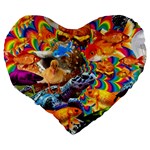 Journey Through Time Large 19  Premium Heart Shape Cushions Back