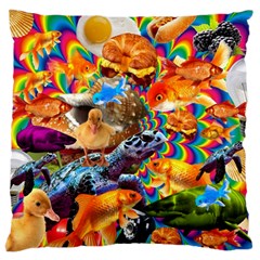 Journey Through Time Large Flano Cushion Case (two Sides) by impacteesstreetwearcollage