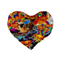 Journey Through Time Standard 16  Premium Flano Heart Shape Cushions by impacteesstreetwearcollage