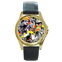 The Stars At Night Round Gold Metal Watch