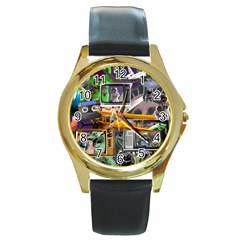 A Matter Of Time Round Gold Metal Watch by impacteesstreetwearcollage