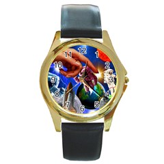 Riding The Storm Out 2 Round Gold Metal Watch by impacteesstreetwearcollage