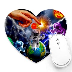 Riding The Storm Out Heart Mousepads by impacteesstreetwearcollage