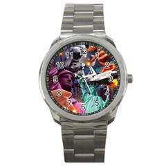 Journey Through Time Nyc Sport Metal Watch by impacteesstreetwearcollage