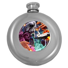 Journey Through Time Nyc Round Hip Flask (5 Oz) by impacteesstreetwearcollage