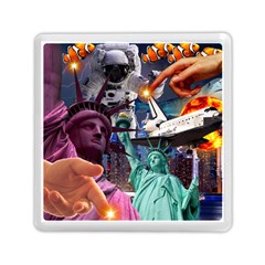 Journey Through Time Nyc Memory Card Reader (square) by impacteesstreetwearcollage