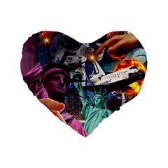 Journey Through Time Nyc Standard 16  Premium Flano Heart Shape Cushions by impacteesstreetwearcollage