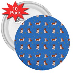 Cute Corgi Dogs 3  Buttons (10 Pack)  by SychEva